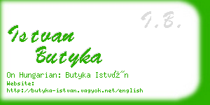 istvan butyka business card